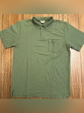 L.L. Bean Men's Olive Polo with Chest Pocket